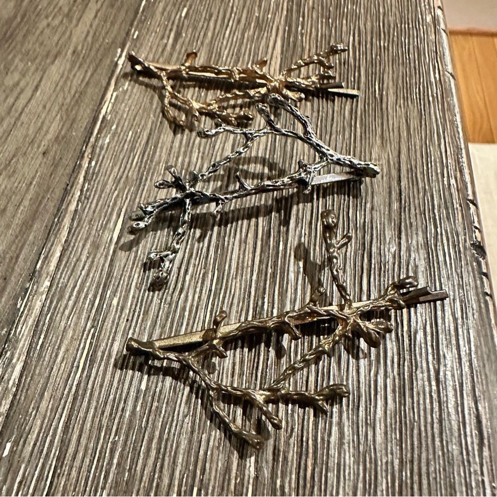 Vintage Tree Branch Metal Hair Pins